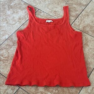 Madewell Orange Ribbed Tank Top